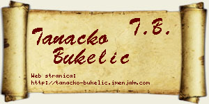 Tanacko Bukelić vizit kartica